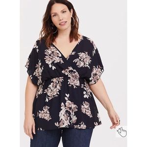NWT Torrid Babydoll Georgette Surplice Top